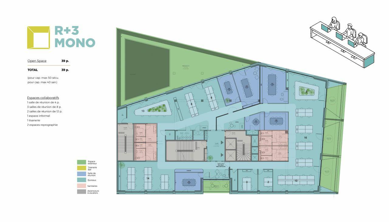 Bureau Lyon 4544m² Location bureau Lyon Rhône OLBUR2203147 9